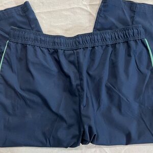 Women's Navy Track Joggers with Mint Side Trim Ankle / crop